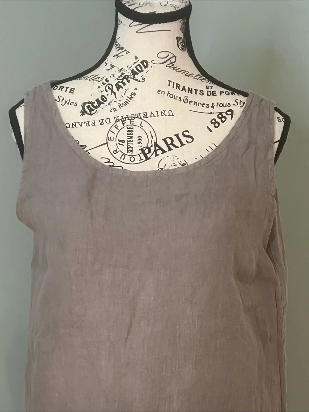 Valentina Naldi Gray sleeveless linen tank Dress | Size M | Like New - Picture 10 of 14
